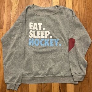 Gray Eat Sleep Hockey Sweatshirt